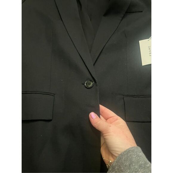 NWT Frame Linen Blend Black Blazer - Picture 4 of 7